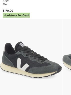 Veja Men Black Sneakers with Cream Midsole